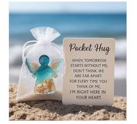 Angel Pocket Hug in Memory of the Dead, Emotional Grief Support Beach Themed with Card, Angel Statue Sympathy Gift for Memorial, for Family and Friends (1PCS)