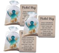 Angel Pocket Hug in Memory of the Dead, Emotional Grief Support Beach Themed with Card, Angel Statue Sympathy Gifts for Memorial, Express Condolences for Loss of Loved One