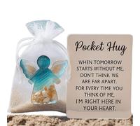 Angel Pocket Hug in Memory of the Dead, Emotional Grief Support Beach Themed with Card, Angel Statue Sympathy Gift for Memorial, Express Condolences for Loss of Loved One (1pc)