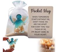 Angel Pocket Hug in Memory of the Dead, Pocket Hug Angel, Emotional Grief Support Beach Themed with Card, Angel Statue Sympathy Gifts for Memorial, Express Condolences for Loss of Loved One