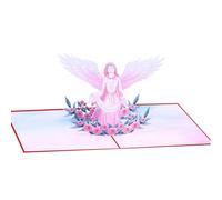 Angel Pop Up Greeting Card - Praying Angel Card for Sympathy, Condolence, Blessing, Get Well Wishes, Spirituality, Christmas, Christening, Funeral, Memorial
