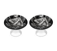 Angel Portrait Style Cabinet Knobs, 2-Pack Silver Stainless Steel Drawer Pulls with Screws, Elegant Hardware for Dressers, Kitchen,Cabinets & Desks