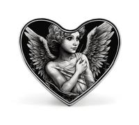 Angel Portrait Style Floral Swan Lapel Pin - Heart Shape Brooch Pins for Men & Women Suit Accessories, 1" Lightweight Enamel Lapel Pins Buttons for Backpacks, Hats, Bags, Lanyards