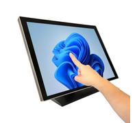 ANGEL POS Commercial-Grade 19" Sturdy Aluminum Frame 4:3 Capacitive Touch Screen Monitor, 1280×1024, Splash-Proof Glass, Bezel-Free Design, Metal Casing & Base, Back Control Buttons,