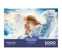 Angel Pray Cloud 1000 Piece Jigsaw Puzzle Bundle Divine Heavenly Grace Classic Jigsaw Puzzle Premium Cardstock Decompression Wall Decoration Gifts Women Men Senior Jigsaw Enthusiasts 52x38cm/1000pcs