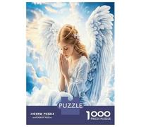 Angel Pray Cloud 1000 Piece Jigsaw Puzzle Set Divine Heavenly Grace Classic Jigsaw Puzzle Recycled Cardboard Adult Educational Challenge Fun Present Home Activity Great Gift Idea 38x26cm/1000pcs