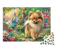 Angel Puppy1000pc Durable Cardboard Pomeranian Jigsaw Puzzle Bundle Adults Kids Age 12+ Educational Game Creative Indoor Leisure Activity Gift 52x38cm/1000pcs