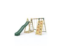 Rebo® Wooden Pyramid Climbing Frame with Swings and 8.7ft Water Slide - Angel | OutdoorToys | Kids' Outdoor Wooden Garden Play Equipment, Children's Jungle Gym