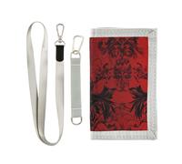 Angel Red Death trifold wallets for male cool sturdy tri fold wallet for men with lanyard billetera minimalista para hombre, Angel Red Death, One Size