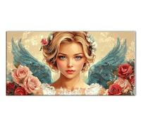 Angel Rose Diamond Art Kits Adults, 5D Diamond Painting for Beginner, Gem Art Cross Stitch Kits for Adults, DIY Full Drill Crystal Embroidery Kit for Crafts,Home Decoration Paintings 20x40in J26-3847