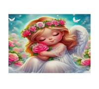 Angel Rose Wings 1000pcs Mini Puzzle For Adults Challenging | 52x38cm Cardboard Living Room Decor Durable Structure Birthday Gift Stress Relief