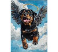 Angel Rottweiler Jigsaw Puzzle 300/500/1000 Piece - Pet Memorial to Your Beloved Rottweiler (500pc (38×52cm))