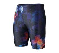 Angel season Swim Jammers for Men Athletic Compression Training Swimsuit Quick Dry Durable Chlorine Resistant Swim Shorts, Dark Blue, L