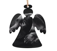 Angel Shape Christmas Wooden Ornaments â€“ Festive Xmas Tree Black Labrador Puppy Print Hanging Decor â€“ Perfect Home Decoration for Friends