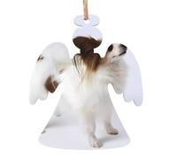 Angel Shape Christmas Wooden Ornaments - Festive Xmas Tree White Papillon Print Hanging Decor - Perfect Home Decoration for Friends