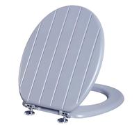 Angel Shield Grey Toilet Seat Antibacterial Adjustable Hinges Wooden Toilet Seat Fits Never Slips for Bathroom (Classic, Grey)