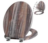 Angel Shield Toilet Seat Molded Wood Toilet Seat, Quiet Close with Quick Release Adjustable Hinges 45x37cm Oval, Fits EU Bottom-Mount Toilets (Board)