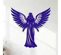 Angel Silhouette with Delicate Wings Engraving Decals 42x42.3cm Self Adhesive DarkBlue