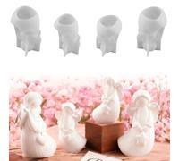 Angel Silicone Mold 4 Pieces epoxy Casting Handcraft Moulds,Christmas Ornament Silicone Moulds,3D Angel Candle Mold, Angel Casting Kit, for Christmas Tree & Car Decor, Home Party Decoration-A