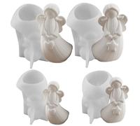 Angel Silicone Mould 4pcs Cute 3D Angel Christmas Silicone Molds DIY Christmas Plaster for Home Holiday Tabletop Decor