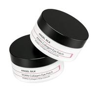 Angel Silk Pink Peptide PDRN & Collagen Eye Patches - Under Eye Gel Patches for Puffy Eyes, Dark Circles, Wrinkles, Fine Lines, Hydrogel Eye Patches, Eye Bags Removal, Korean Skincare 2Packs