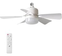 Angel Silk Wavy Chic Ceiling Fan Light, E27 Base Screw Fan Lights with Remote Control, 52cm Dimmable, 30W 3-Color 3-Speed, 2H/4H Timer, Light Bulb Fan for Bedroom, Kitchen, Dining Room, Cloakroom