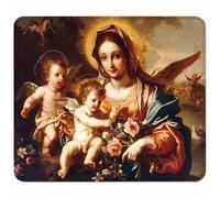 Angel Small Mouse Mat 250x200mm Gaming Mouse Pad Flower, Non-Slip Rubber Base, Waterproof Surface, Stitched Edges Mousemat, Compatible with Laser and Optical Mice Wear-Resistant, Gifts for Men 2-2352