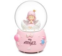 Angel Snow Globe 60mm My Angel Baby Keepsake Ornament Nursery Decoration Gift Pink Purple Resin Base Decorative Globe Baby Memorial Gift (Pink Angel Globe)