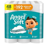 Angel Soft Toilet Paper, 48 Mega Rolls = 192 Regular Rolls, Soft and Strong Toilet Tissue