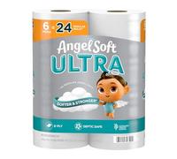 Angel Soft Ultra Toilet Paper, 6 Mega Rolls, 320 2-Ply Sheets