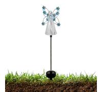 Angel Solar Lights for Cemetery - Solar Garden Angel with 7 LEDs and Flower Wings Decor - Landscape Lights Decorative Light for Garden Yard Patio, Cemetery Grave Decorations