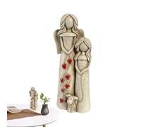 Angel Statue - Angel Garden Ornaments, Family Statue, Resin Garden Sculpture, Long-Lasting A Creative Heartwarming Image Of A Mother And Daughter, Guardiann With Children Figurine For Mother's Day.