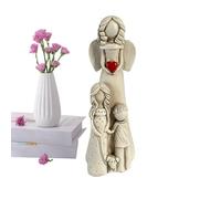Angel Statue - Angel Garden Ornaments, Family Statue, Resin Garden Sculpture, Long-Lasting A Creative Heartwarming Image Of A Mother And Daughter, Guardiann With Children Figurine For Mother's Day.