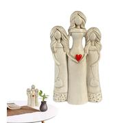 Angel Statue - Angel Garden Ornaments, Family Statue, Resin Garden Sculpture, Long-Lasting A Creative Heartwarming Image Of A Mother And Daughter, Guardiann With Children Figurine For Mother's Day.