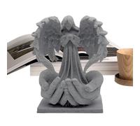 Angel Statue Decor, Miniature Art Craft, Angel-In-Hands Desk Ornament, Spiritual Resin Sculpture Garden Shelf Patio Porch Yard, Home Accent for Living Room Women & Men