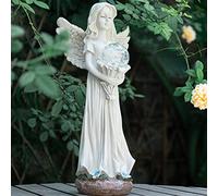 Angel Statue for Garden - 16.3 inches Guardian Solar Garden Statue, Gardening Gifts for Mom Grandma Lawn Ornaments Figurines for Outdoor Decor