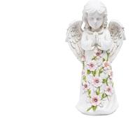 Angel Statue Solar Lights Outdoor Garden Ornament Figurines Statues Decor And 7 LED Lights Solar Fairy Garden Figurine Gifts Hand Painted For Yard Decorations,Prayer Mom, Grandma/Grave