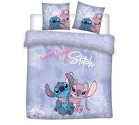 Angel & Stitch Double Bed Linen Set, Reversible Duvet Cover 200 x 200 cm + 2 Pillowcases 65 x 65 cm, Polycotton