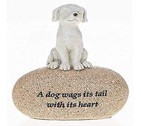 Angel Stone - Dog Ornament - A Dog Wags It's Tail With It's Heart
