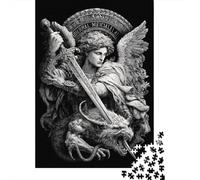 Angel Sword Dragon Art Print Jigsaw Puzzles Puzzle for Adults Kids. 1000 Piece Whimsical Challenge Toy Educational Games Home Decoration for Adults& Kids Age 14 Years Up 38x26cm/1000pcs