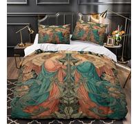 Angel Symmetry Vintage Art Print Duvet Cover Set 3 Piece Bedding Set 3D Print Soft Microfibre Polyester Cover with Pillowcases, Quilt Cover Super King(260x220cm)