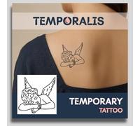 Angel tattoo - Temporalis® | Temporary tattoos for women and men - Vegan fake tattoos, waterproof and EU-certified - Lasts 1 to 2 weeks [ Sleeping angel ]