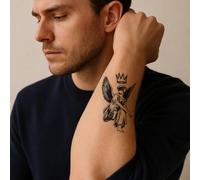 Angel tattoo - Temporalis® | Temporary tattoos for women and men - Vegan fake tattoos, waterproof and EU-certified - Lasts 1 to 2 weeks [ Blindfolded angel ]