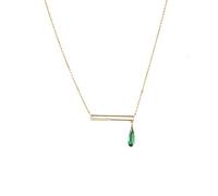 Angel Tears Geometric Green Spar S925 Silver Lady Clavicle Chain Necklace
