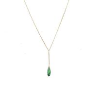 Angel Tears Streamlined Green Spar S925 Lady Clavicle Chain Necklace