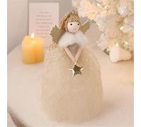 Angel Tree Topper, 26 cm High Plush Angel Topper Christmas Tree Decorations with Fairy Stick,Creative Christmas Tree Fairy Topper for Decorations and Home Decor (Gold)