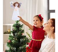 Angel Tree Topper Christmas Tree Decorations, Fairy Tree Topper, White Angel Christmas Tree Topper for Home Decor Festival Party Xmas Tree Accessories