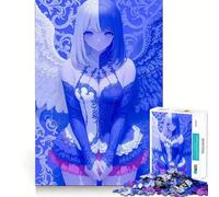 Angel ﹨u Demon Anime Girl 1000-piece Jigsaw Puzzles Think Exercise Game Tight Interlock No Gaps Interactive Brain Challenge for Home (38x26cm)