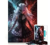 Angel ﹨u Demon Girl Jigsaws 1000 Pieces for Adults Memory Boost Game Professional Grade Cutting Heartwarming Gathering Activity (38x26cm)