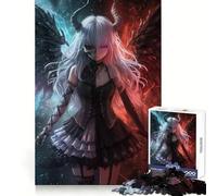 Angel ﹨u Demon Girl Puzzle for Teenagers 1000 Pieces Brain Teasing Soothing Hobby Solid Lock Thoughtful Gift (50x75cm)
